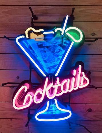 Cocktails glass neon bar cafe kroeg mancave decoratie neons beschikbaar voor biedingen