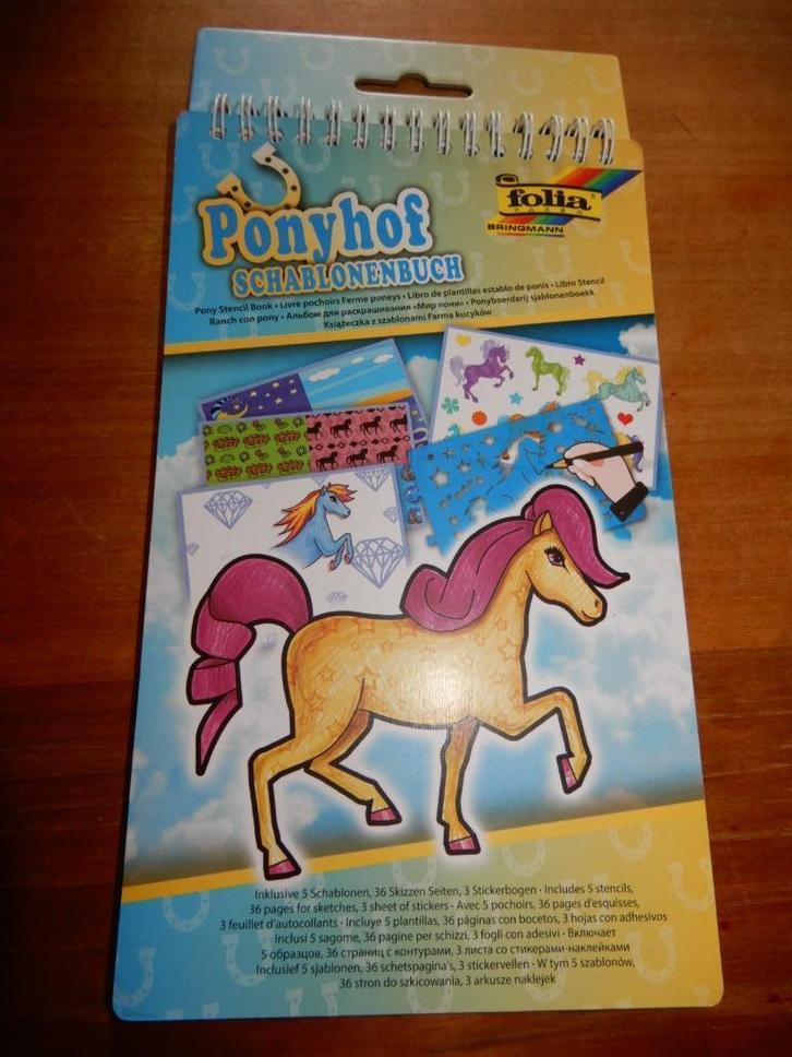 Folia Ponyhof sjabloon boek / teken boek paarden, Kinderen en Baby's, Speelgoed | Educatief en Creatief, Nieuw, Knutselen, Verzenden