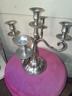 Zilveren kandelaar 5 arms, Huis en Inrichting, Woonaccessoires | Kandelaars en Kaarsen, Ophalen, Gebruikt, Metaal, Minder dan 25 cm
