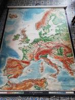 Vintage kaart West Europa 215hx172 br, mooie kleuren!, Antiek en Kunst, Antiek | Schoolplaten, Aardrijkskunde, Ophalen