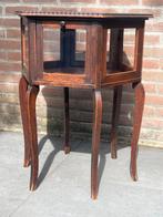 Antiek Mahonie Theekastje 6-Hoekig met Glazen Deurtjes., Ophalen