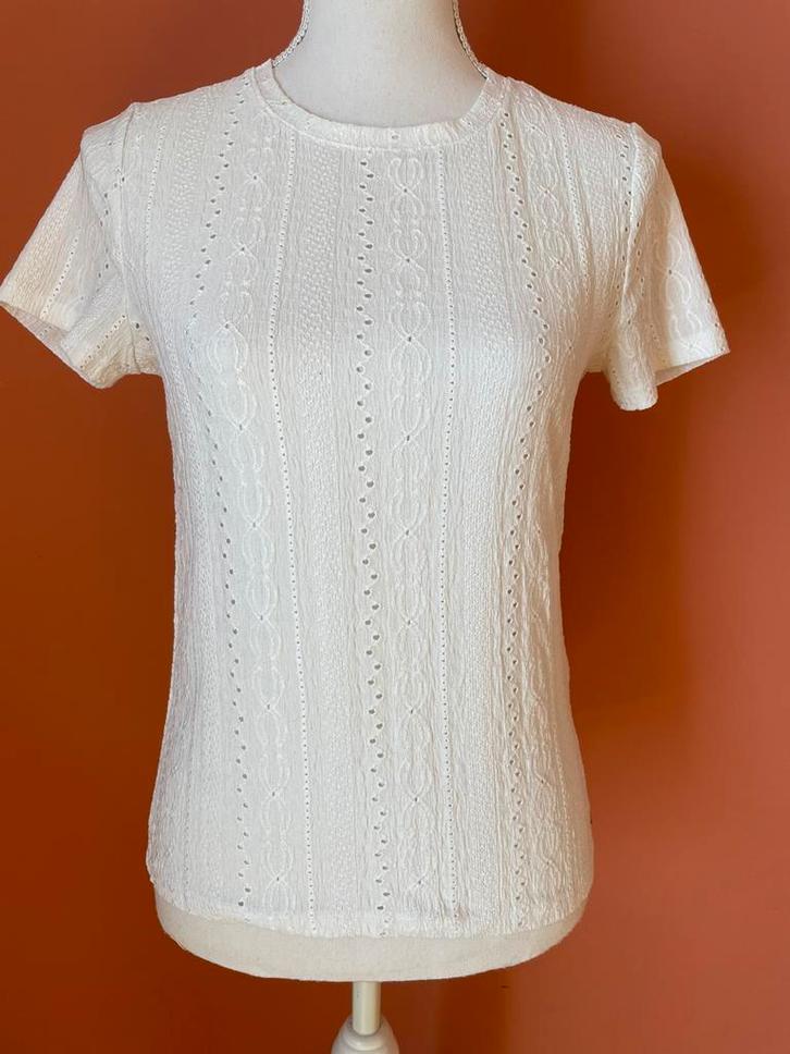 Cotton Club wit t-shirt maat 36, Kleding | Dames, T-shirts, Zo goed als nieuw, Maat 36 (S), Wit, Korte mouw, Verzenden