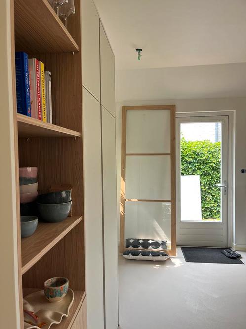 Nieuwe Binnendeuren 2 stuks licht eiken kleur met glas, Doe-het-zelf en Verbouw, Deuren en Horren, Nieuw, Binnendeur, 215 cm of meer