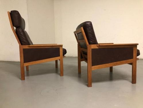 Niels Eilersen - Illum Wikkelso - Fauteuil (2) - Eiken, Huis en Inrichting, Fauteuils, Zo goed als nieuw, Hout, Leer, 50 tot 75 cm