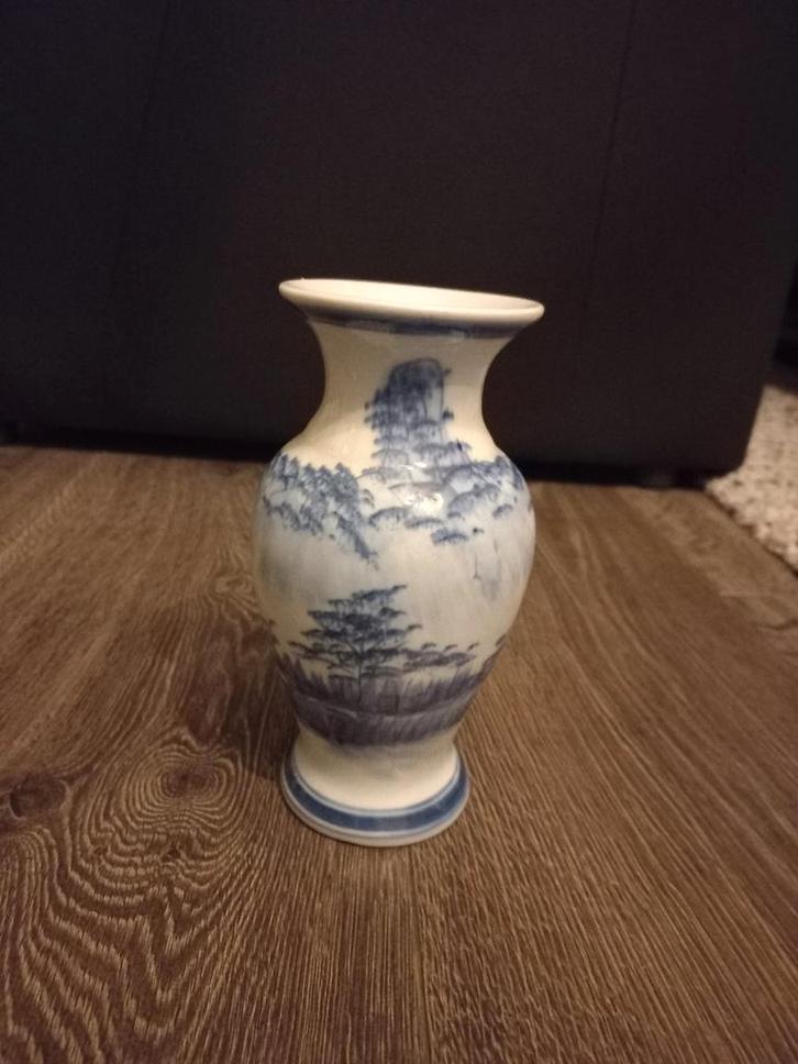 Vintage Blauw-Witte Vaas, Antiek en Kunst, Antiek | Vazen, Ophalen of Verzenden