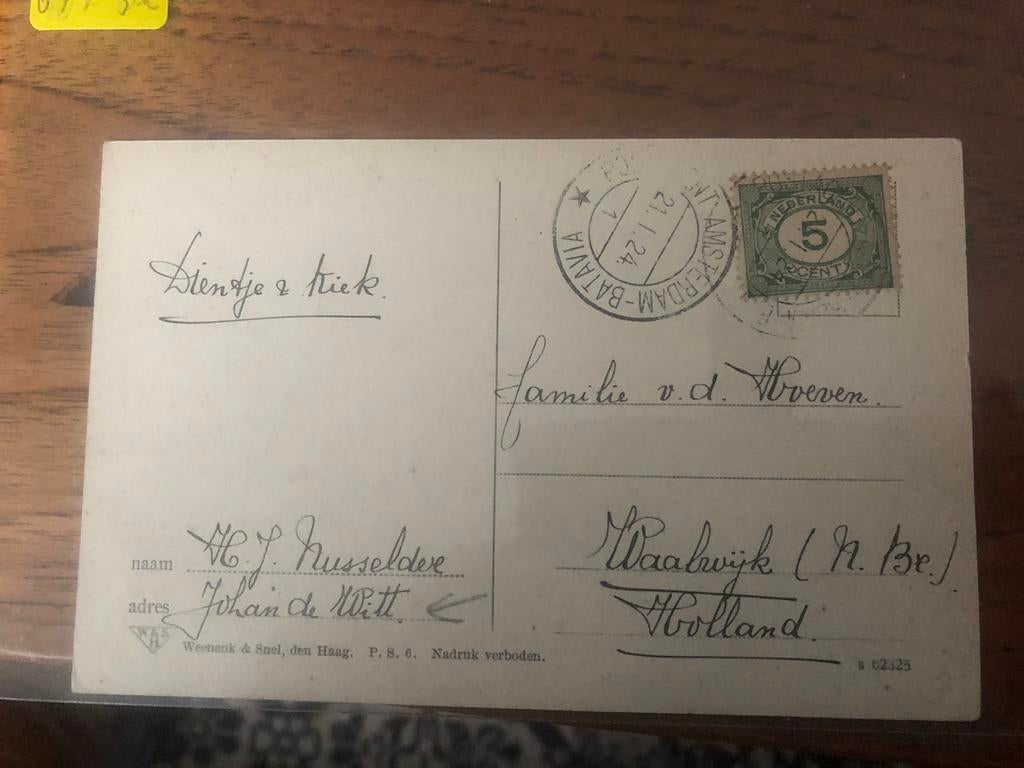 574 Ned POSTAGENT AMSTERDAM BATAVIA, Ophalen of Verzenden, Envelop