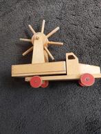 Houten kiepwagen met blokkenmolen. Firma Nooitgedagt IJlst., Antiek en Kunst, Antiek | Speelgoed, Ophalen of Verzenden
