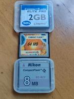 CompactFlash Kaarten - 2GB, 64MB, 8MB, Audio, Tv en Foto, Fotografie | Geheugenkaarten, Gebruikt, Kingston, Nikon, Minder dan 2 GB