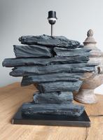 Tafellamp zwart hout H60 Lampvoet Light and Living Nieuw, Huis en Inrichting, Lampen | Tafellampen, Ophalen, 50 tot 75 cm, Nieuw