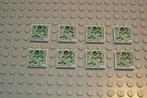 L897 Tegels 2x2 wit met opdruk kaart met grorilla hoofd 8 st, Ophalen of Verzenden, Nieuw, Losse stenen, Lego