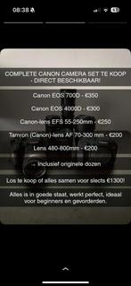 COMPLETE CANON CAMERA SET TE KOOP DIRECT BESCHIKBAAR!, Ophalen of Verzenden, Zo goed als nieuw, Canon, 8 keer of meer