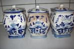 Super oude Delftsblauwe koffie Thee en suiker potjes, Antiek en Kunst, Curiosa en Brocante, Ophalen of Verzenden