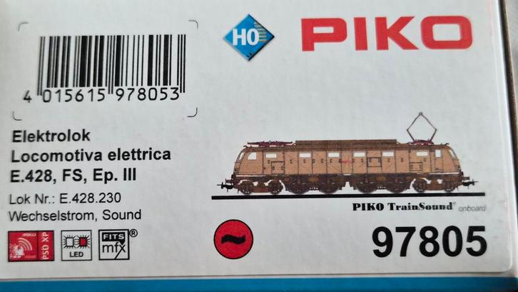 PIKO 97805 Elektrolok E 428 FS AC NIEUW, Hobby en Vrije tijd, Modeltreinen | H0, Nieuw, Locomotief, Wisselstroom, Overige merken