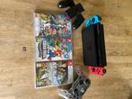Nintendo Switch V2 met Spellen, Spelcomputers en Games, Spelcomputers | Nintendo Switch, Met games, Zo goed als nieuw, Met 3 controllers of meer