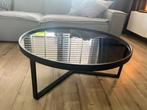 aula salontafel zwart met glas, Ophalen, Gebruikt, 50 tot 100 cm, Rond