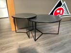 Salontafel set antraciet, Huis en Inrichting, Tafels | Salontafels, Ophalen, 50 tot 100 cm, Rond, Nieuw
