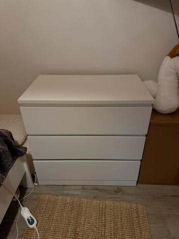 MALM ladekast – 3 lades, wit (IKEA) – 80x78 cm - afbeelding 1