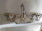 Antieke Verzilverde Eierdopjes Set Sheffield., Antiek en Kunst, Antiek | Goud en Zilver, Ophalen of Verzenden
