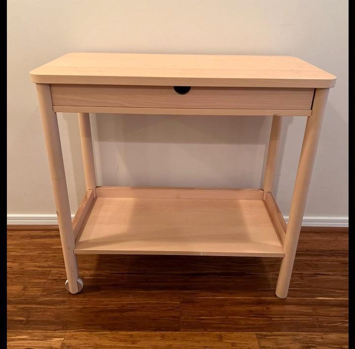 RÖNNINGE Ikea | Roltafel, Bar, Bijzettafel | Berkenhout, Huis en Inrichting, Tafels | Sidetables, Zo goed als nieuw, 25 tot 50 cm