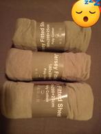 3x gr/bruin hoeslaken 180x200 nieuw, Bruin, Hoeslaken of Sloop, Ophalen of Verzenden, Nieuw