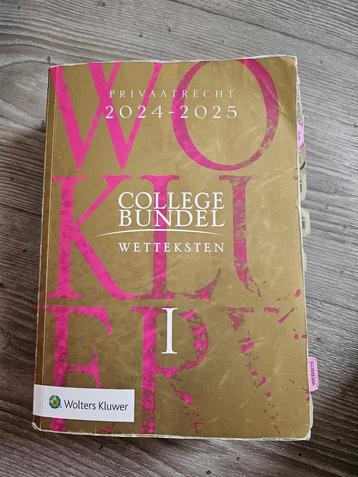  College bundels wettentekst I en II privaatrecht 2024-2025 beschikbaar voor biedingen