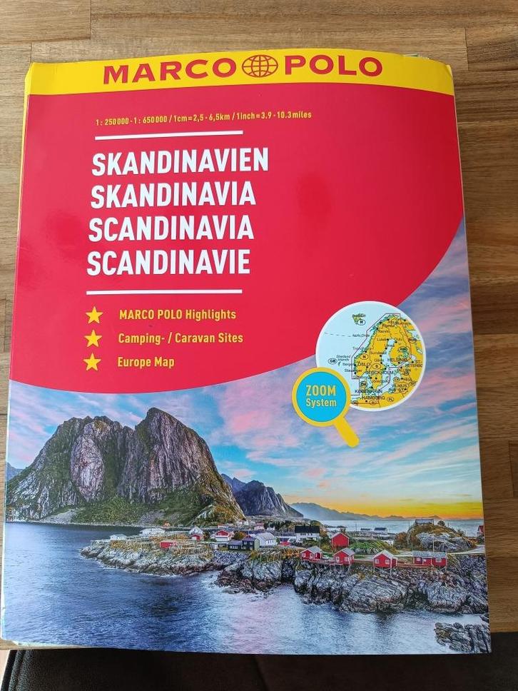 WEGENKAART SCANDINAVIE, Boeken, Reisgidsen, Zo goed als nieuw, Reisgids of -boek, Europa, Marco Polo, Ophalen of Verzenden