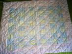 Wit turquoise lime patchwork quilt speelkleed sprei boxkleed, Ophalen of Verzenden, Nieuw, Rechthoekig, Boxkleed