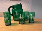 Vintage groene set gazelle midcentury Anchor Hocking, Huis en Inrichting, Keuken | Servies, Glas of Glazen, Ophalen of Verzenden