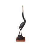 Vintage gesneden hoorn kraanvogel, Antiek en Kunst, Kunst | Beelden en Houtsnijwerken, Ophalen of Verzenden