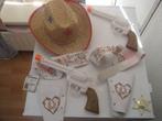 carnaval western set hoed plastic pistolen en sheriff, Ophalen of Verzenden, Zo goed als nieuw, Jongen of Meisje