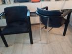 4 Leolux Eetkamerstoelen - Stijlvol Design, Ophalen, Gebruikt, Zwart, Metaal