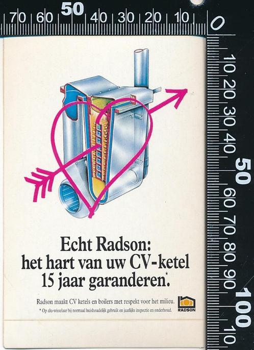 Sticker: Radson - Het hart van uw CV ketel, Verzamelen, Stickers, Zo goed als nieuw, Bedrijf of Vereniging, Ophalen of Verzenden