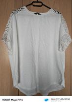Wit F&F T-shirt met kanten mouwen - Maat M, Maat 38/40 (M), F&F, Wit, Ophalen of Verzenden