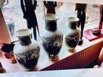 drie Vintage Chinese keramische vazen, handgeschilderd., Verzenden