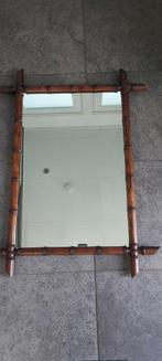Antieke faux bamboe spiegel Frans 1900, Ophalen, Rechthoekig, 50 tot 100 cm, Minder dan 100 cm
