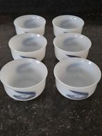 Zes vintage Arcopal Mossel sausschaaltjes, Glas of Glazen, Ophalen of Verzenden, Overige stijlen, Glas