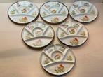 Zes vintage Wildflower fondueborden, Overige typen, Ophalen of Verzenden, Zo goed als nieuw, Overige stijlen