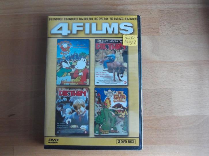 4 Films op een dubbel dvd 4093 Nieuw in Seal, Cd's en Dvd's, Dvd's | Tekenfilms en Animatie, Nieuw in verpakking, Europees, Tekenfilm