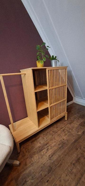 Ikea Nordkisa open kledingkast met schuifdeur bamboe - afbeelding 2