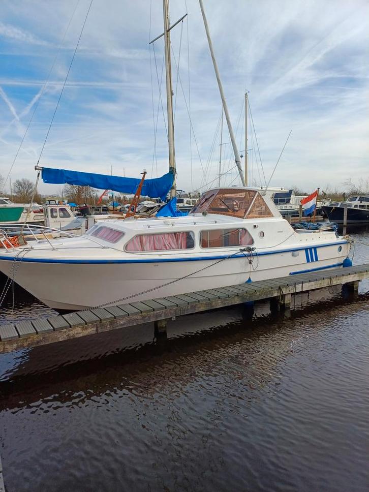 Waterland 8.50 diesel in prijs verlaagd, Watersport en Boten, Motorboten en Motorjachten, Gebruikt, Polyester, 6 tot 9 meter, Diesel