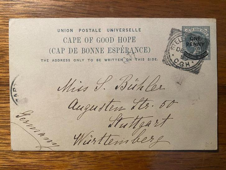 Zuid Afrika  Kaapprovincie Postkaart 1899 Stelenbosch, Postzegels en Munten, Brieven en Enveloppen | Buitenland, Brief, Verzenden