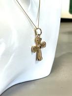 18 Karaat Gouden Hanger Kruis Gefacetteerd Granaat, Sieraden, Tassen en Uiterlijk, Kettinghangers, Tieman Juweliers, Gouden hanger - Kruis