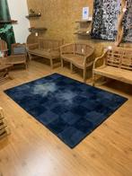 Vloerkleed 160 x 230 Seychelle Blauw, 100% Wol + Batik-plek, Blauw, 150 tot 200 cm, Ophalen of Verzenden, Rechthoekig