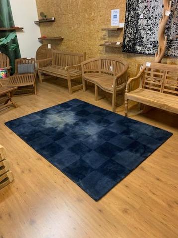 Vloerkleed 160 x 230 Seychelle Blauw, 100% Wol + Batik-plek beschikbaar voor biedingen