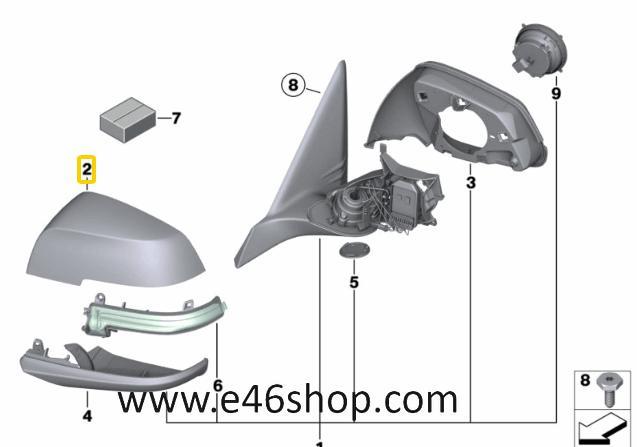 Spiegelkap BMW F20 F21 F22 F87 F23 F30 F31 F34 F32 F33 F36 I, Auto-onderdelen, Spiegels, BMW, Nieuw, Ophalen of Verzenden