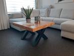 mango houten salontafel 80 x 80 cm industriël 7 cm dik blad, Huis en Inrichting, Tafels | Salontafels, Ophalen, Gebruikt, 50 tot 100 cm