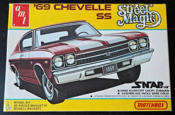 Matchbox/AMT  Chevrolet Chevelle 1969 '69 Chevelle SS 1:43, Hobby en Vrije tijd, Modelbouw | Vliegtuigen en Helikopters, Nieuw