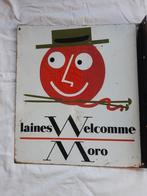 orgineel emaille bord welkom moro wol 50tiger jaren, Ophalen of Verzenden