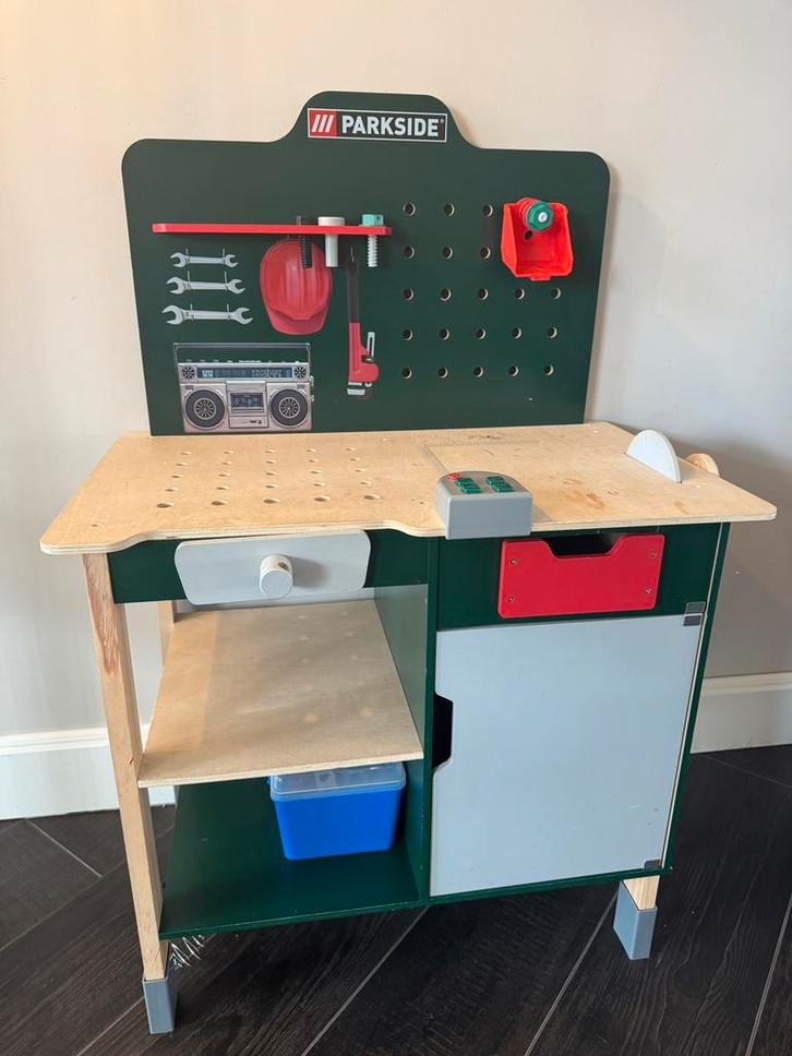 Parkside Houten Werkbank Kinderspeelgoed, Kinderen en Baby's, Speelgoed | Speeltafels, Gebruikt, Ophalen