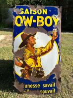 Reklame bord emaille email vintage saison cow boy mancave, Verzamelen, Merken en Reclamevoorwerpen, Ophalen of Verzenden, Gebruikt